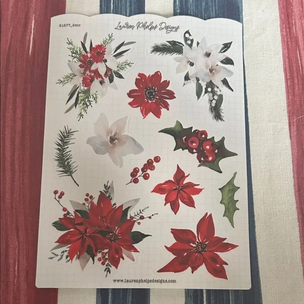 Lauren phelps design 5 sticker sheets  Holiday print NEW